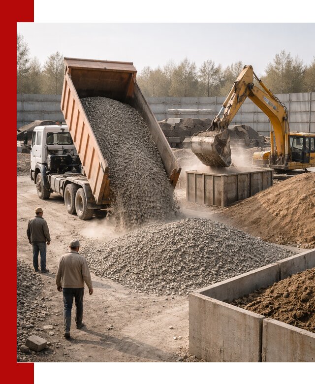 Доставка нерудных материалов с погрузкой и разгрузкой в Кронштадте