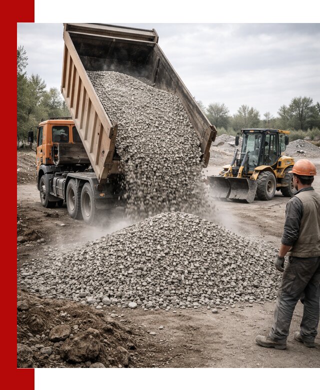 Доставка щебня в Кронштадте крупными и мелкими фракциями