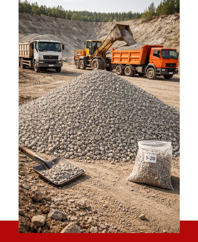 Доломитовый щебень фр. 5-20 в Кронштадте от 4382 р. | ПРОНЕРУДКрн
