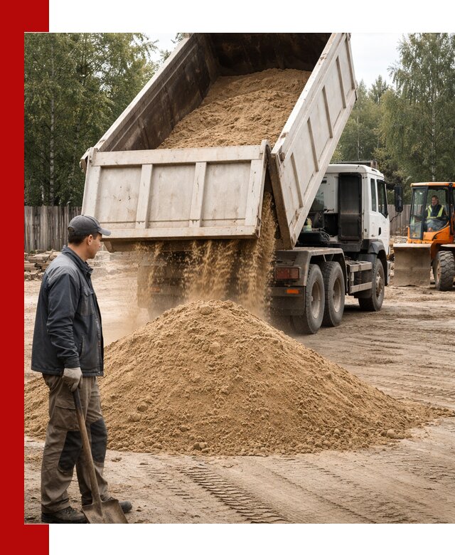 Доставка и продажа песка с разгрузкой в Кронштадте