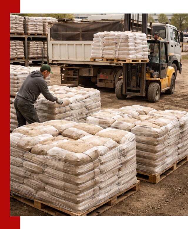 Карьерный песок в мешках с доставкой в Кронштадте