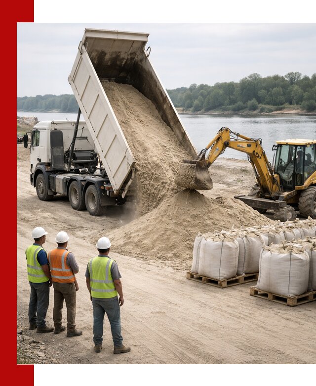 Доставка речного песка в Кронштадте самосвалами и погрузкой