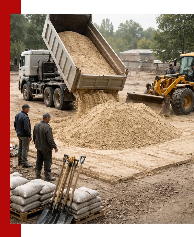 Доставка мытого песка в Кронштадте с самосвалами по выгодной цене