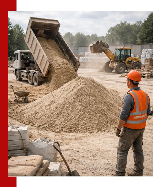 Доставка строительного песка с самосвалом в Кронштадте