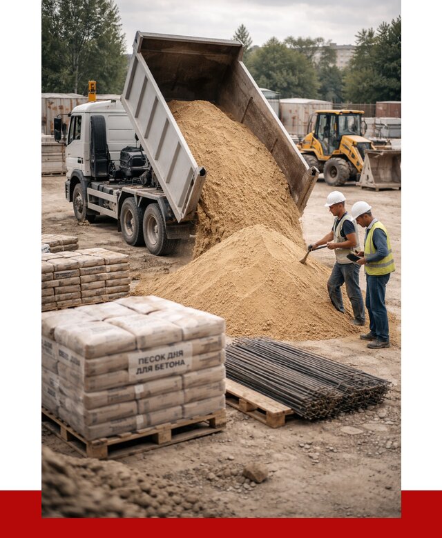 Песок для бетона в Кронштадте от 2609 р. с доставкой, ПРОНЕРУДКрн