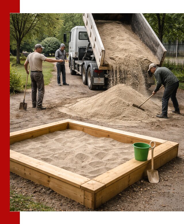 Песок для песочницы с доставкой в Кронштадте недорого и чистый