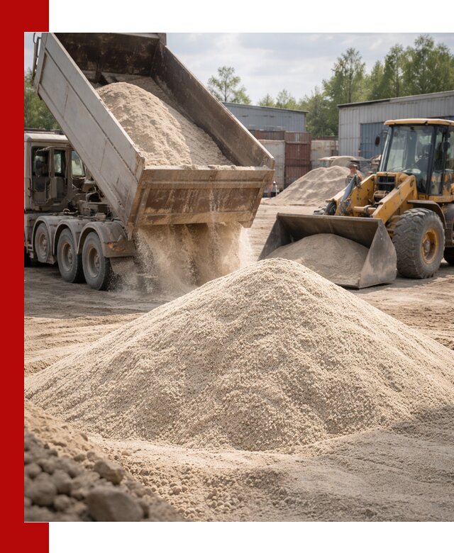 Кварцевый песок с доставкой в Кронштадте для строительных работ