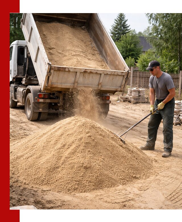 Доставка сухого песка самосвалами в Кронштадте
