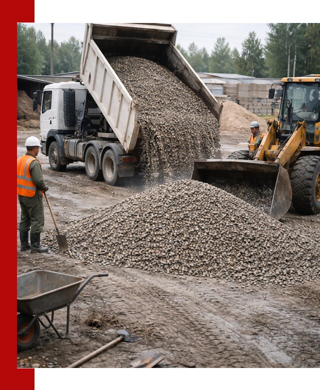 Мытый гравий с доставкой в Кронштадте от карьера до участка