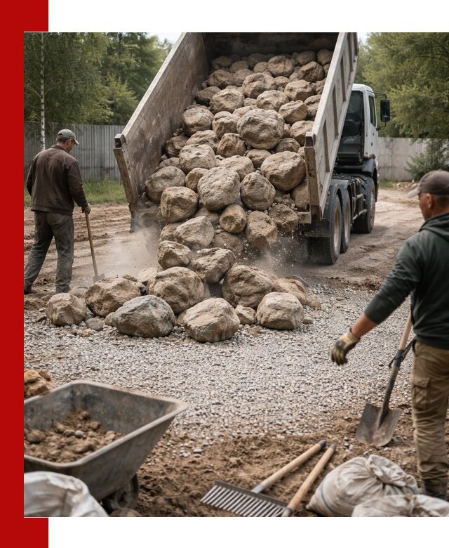 Доставка и укладка булыжника в Кронштадте