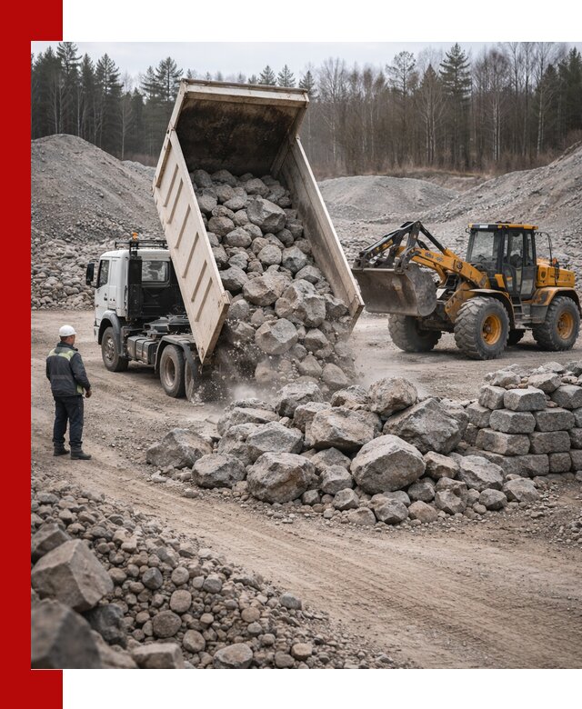 Доставка и продажа бутового гранитного камня в Кронштадте