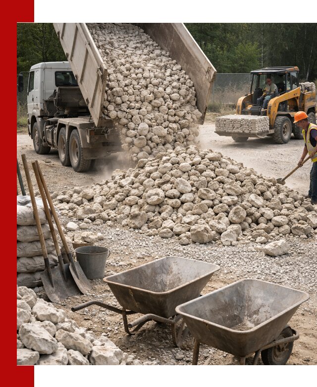 Доставка и продажа бутового известнякового камня в Кронштадте