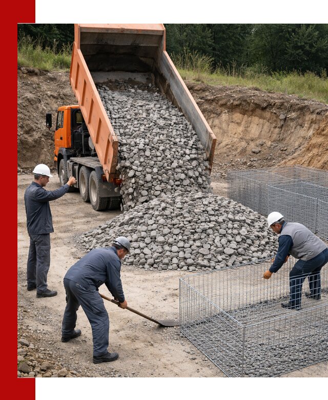 Камень для габионов с доставкой в Кронштадте быстро и надёжно