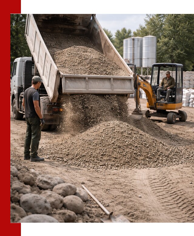 Доставка ПГС С3 в Кронштадте самосвалами и миксерами