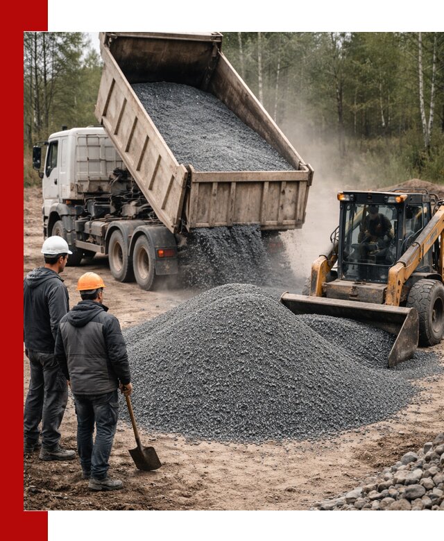 Гранитный отсев 0-5 с доставкой и разгрузкой в Кронштадте