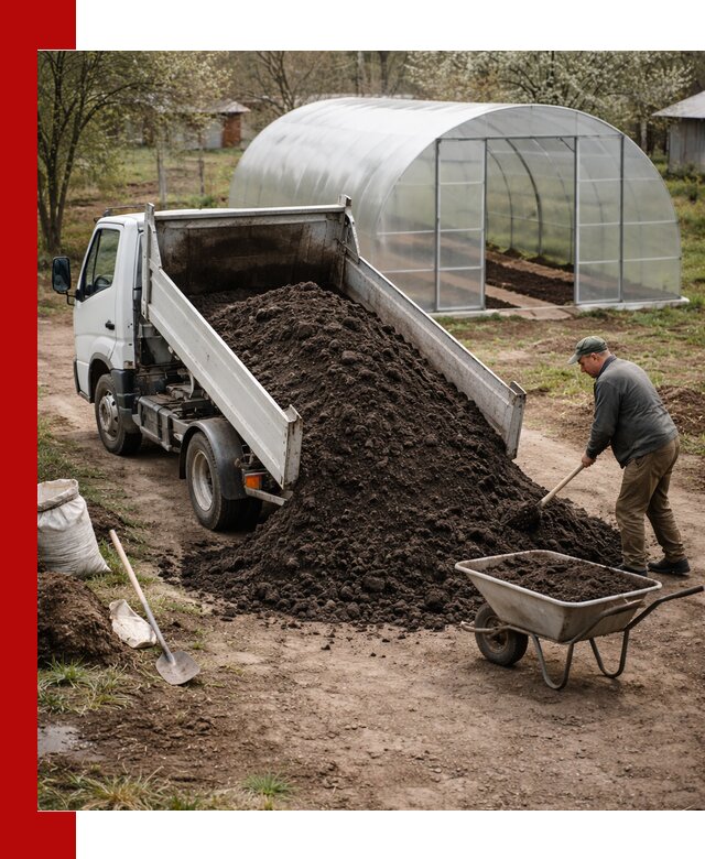 Чернозем для теплицы с доставкой в Кронштадте