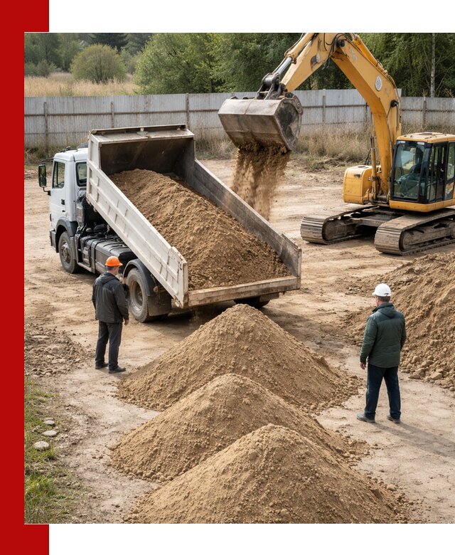 Доставка супеси вагонными и автопартиями в Кронштадте