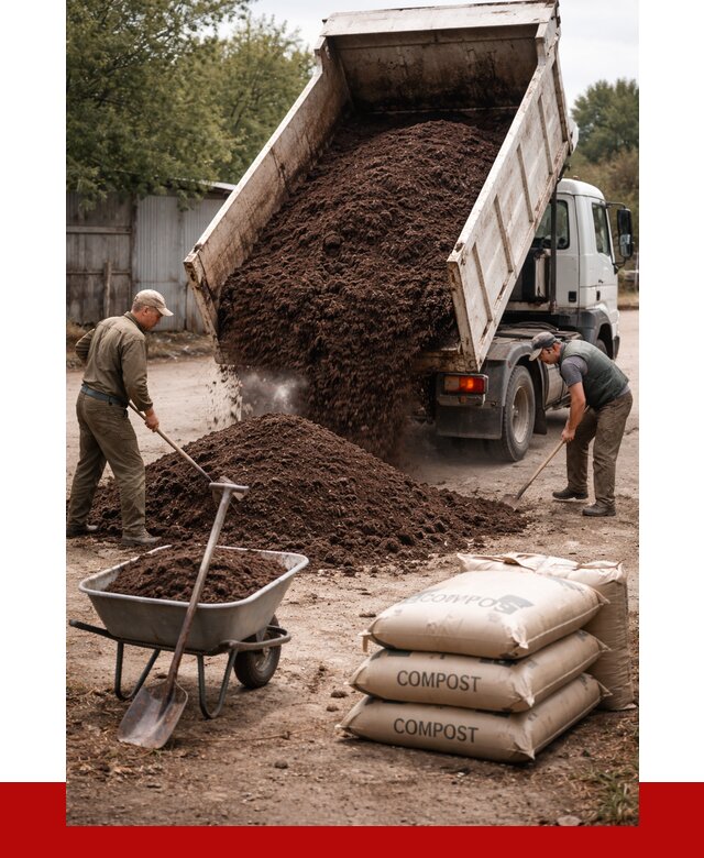 Купить компост в Кронштадте от 4382 р. за куб с доставкой | ПРОНЕРУДКрн