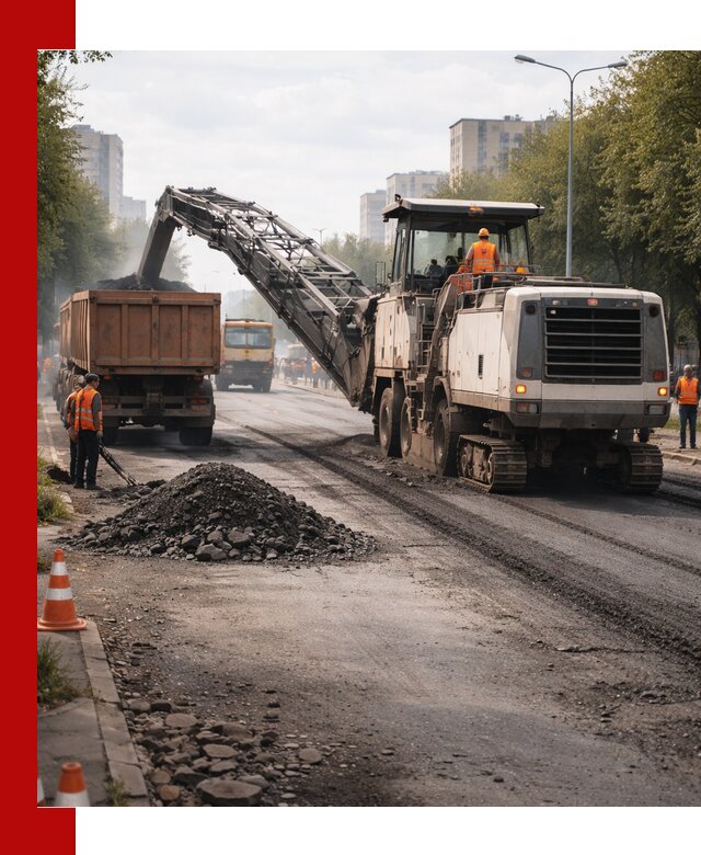 Фрезерованный асфальт в Кронштадте — удаление и вывоз старого покрытия