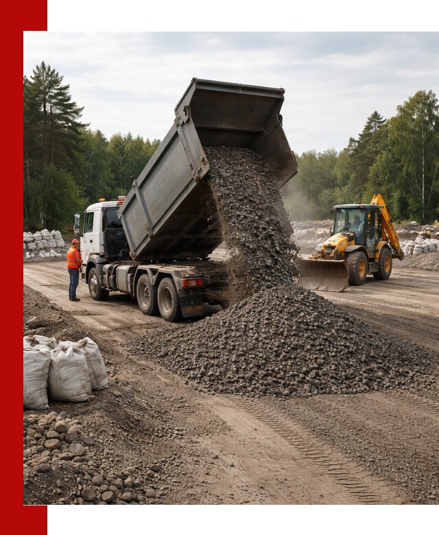 Доставка дробленого асфальта в Кронштадте для дорожных работ