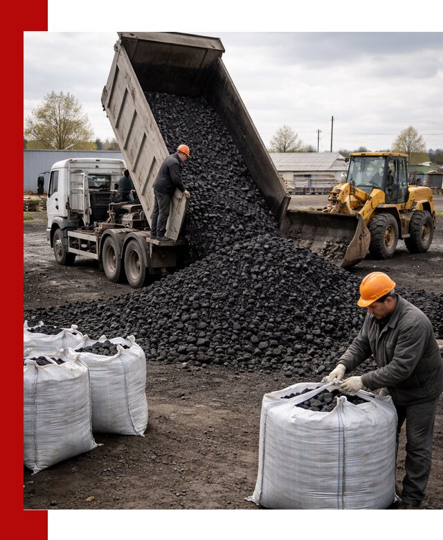 Доставка каменного угля в Кронштадте оптом и в розницу