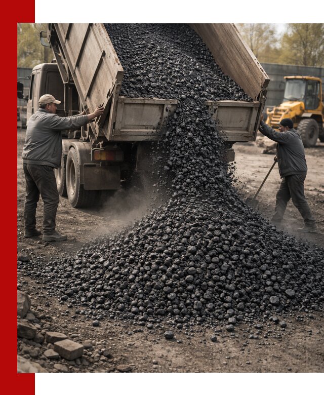 Доставка угля семечка самосвалами в Кронштадте