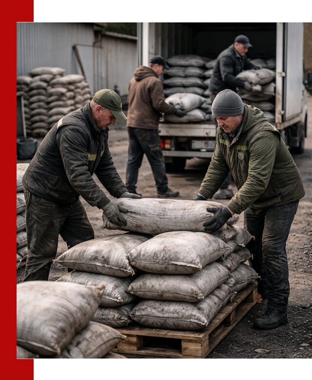 Доставка угля в мешках по выгодным ценам в Кронштадте