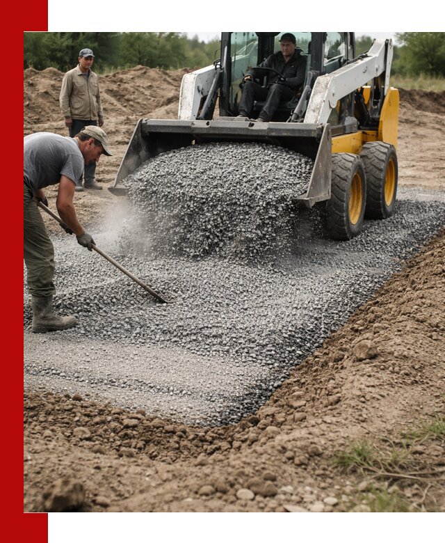 Устройство щебеночной подушки в Кронштадте для дорог и фундаментов